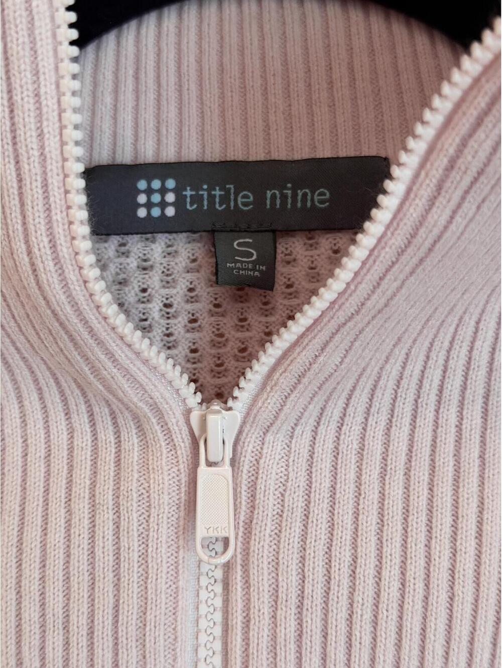 Title Nine Women's Light Pink Merino Wool Blend Half-Zip Sweater, Size Small - Picture 2 of 5